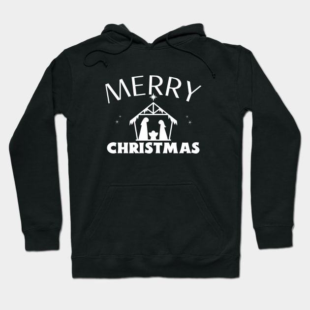 Merry Christmas Nativity Hoodie by Mountain Morning Graphics